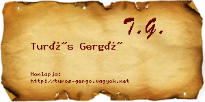 Turós Gergő névjegykártya